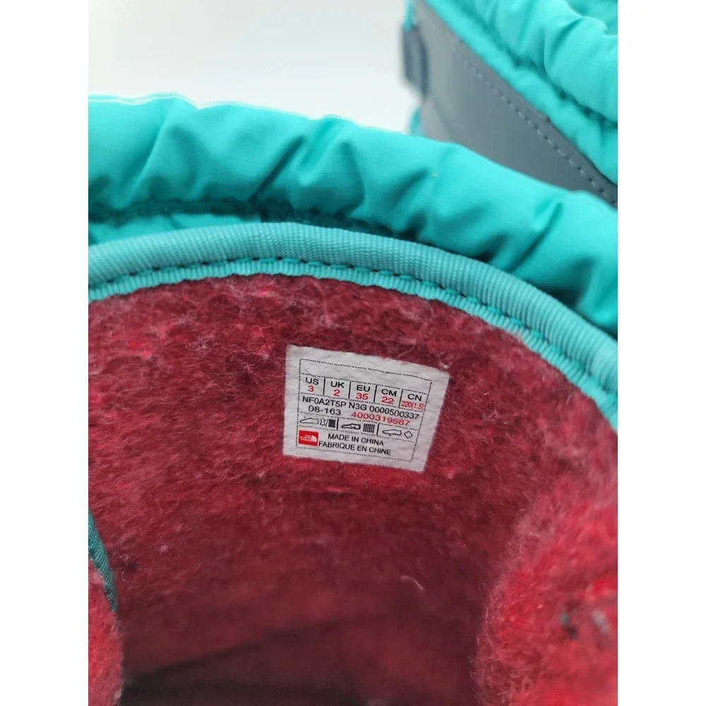 The North Face Kids ThermaFelt Winter Snow Boots Turquoise‎ Black US 3